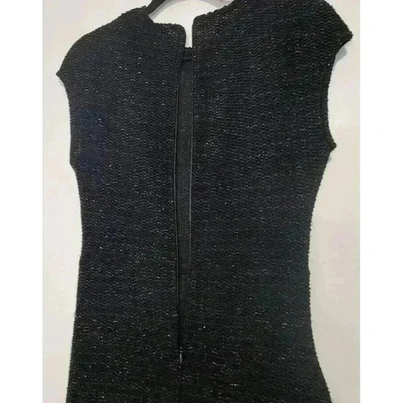 ZARA SHINY METALLIC THREAD DRESS SIZE MEDIUM BLACK GOLD NWT BODYCON‎ SHIMMER - Picture 5 of 8